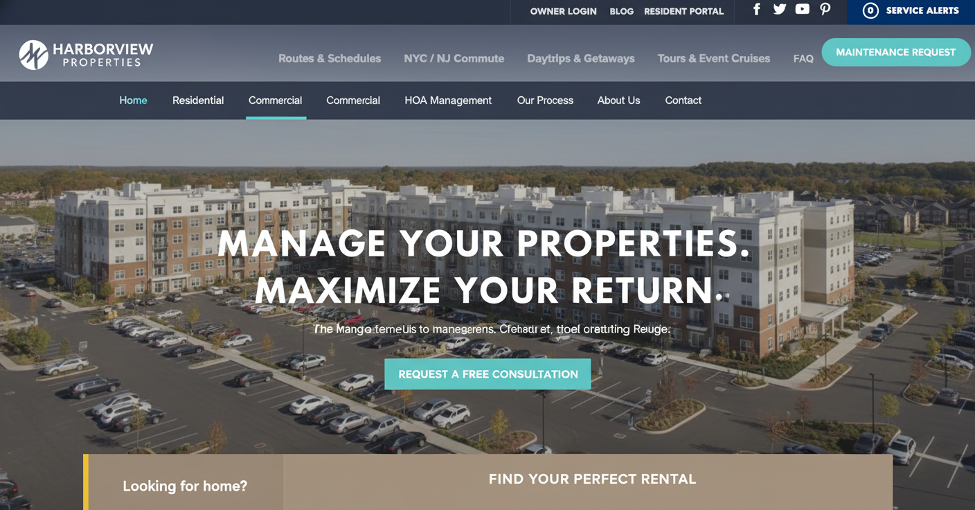 Property Management website mockup